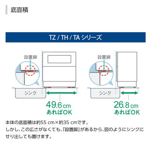 Panasonic 食器洗い乾燥機（食洗機） NP-TA4-W