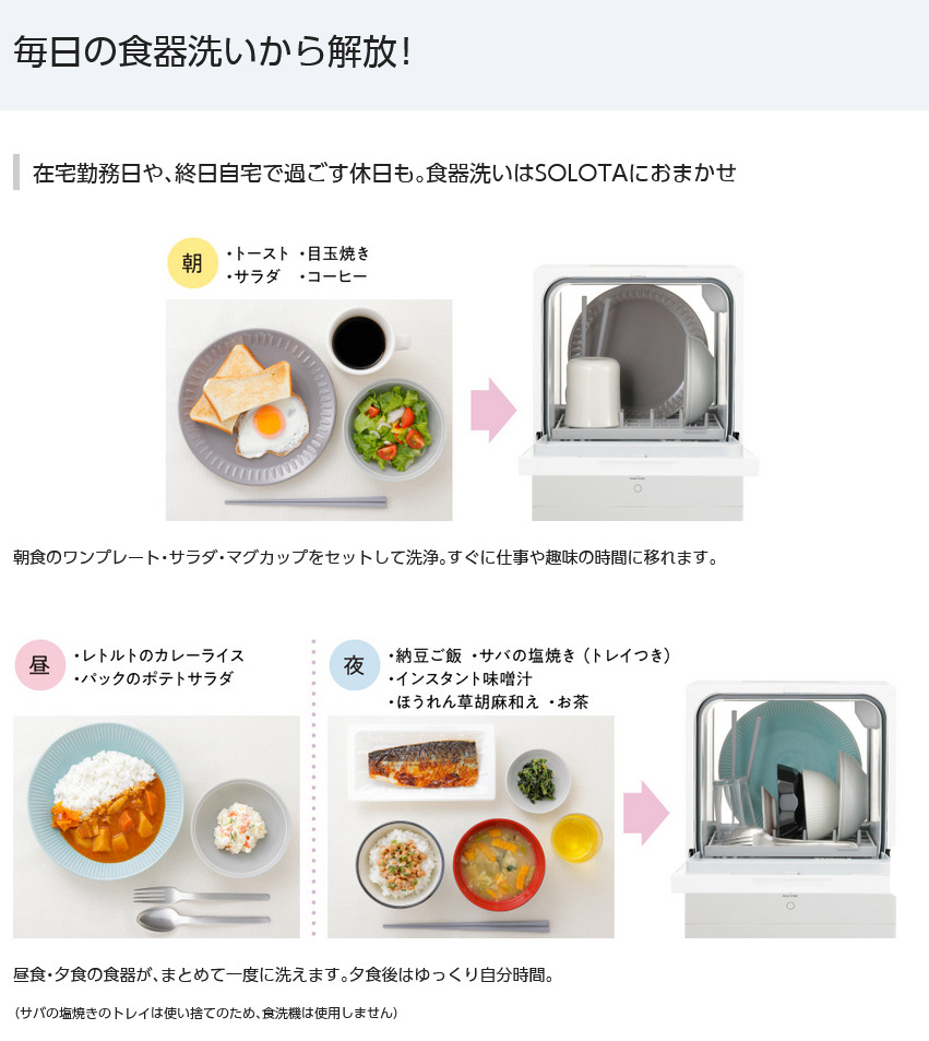 Panasonic 食器洗い乾燥機 SOLOTA（ソロタ） NP-TML1-W (ホワイト)